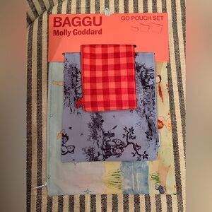 NWT BAGGU X Molly Goddard Twinky Twinky Scene Ruby Gingham Go Pouch Set Sold Out